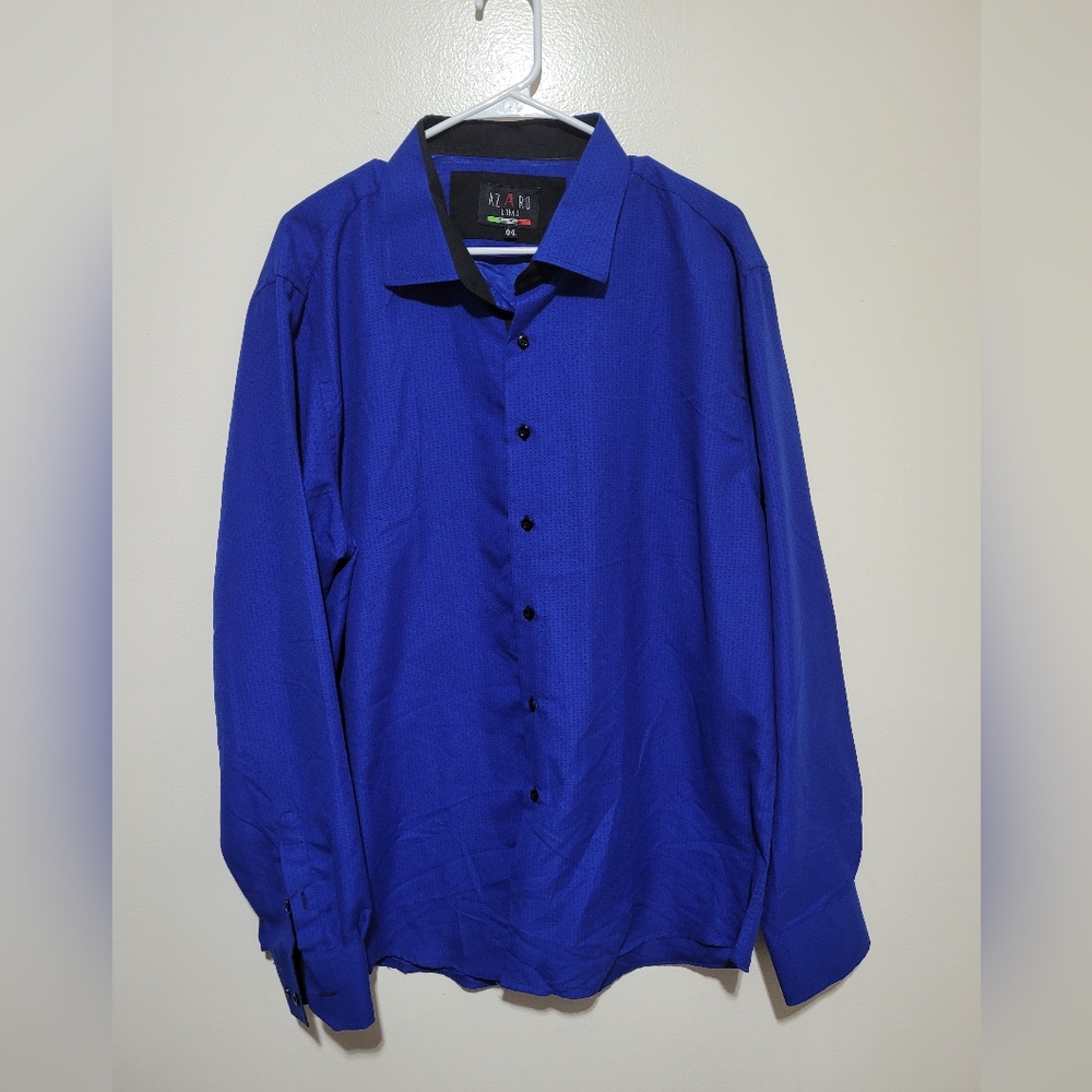 Azaro XXXL‎ Men's Blue Dress Shirt